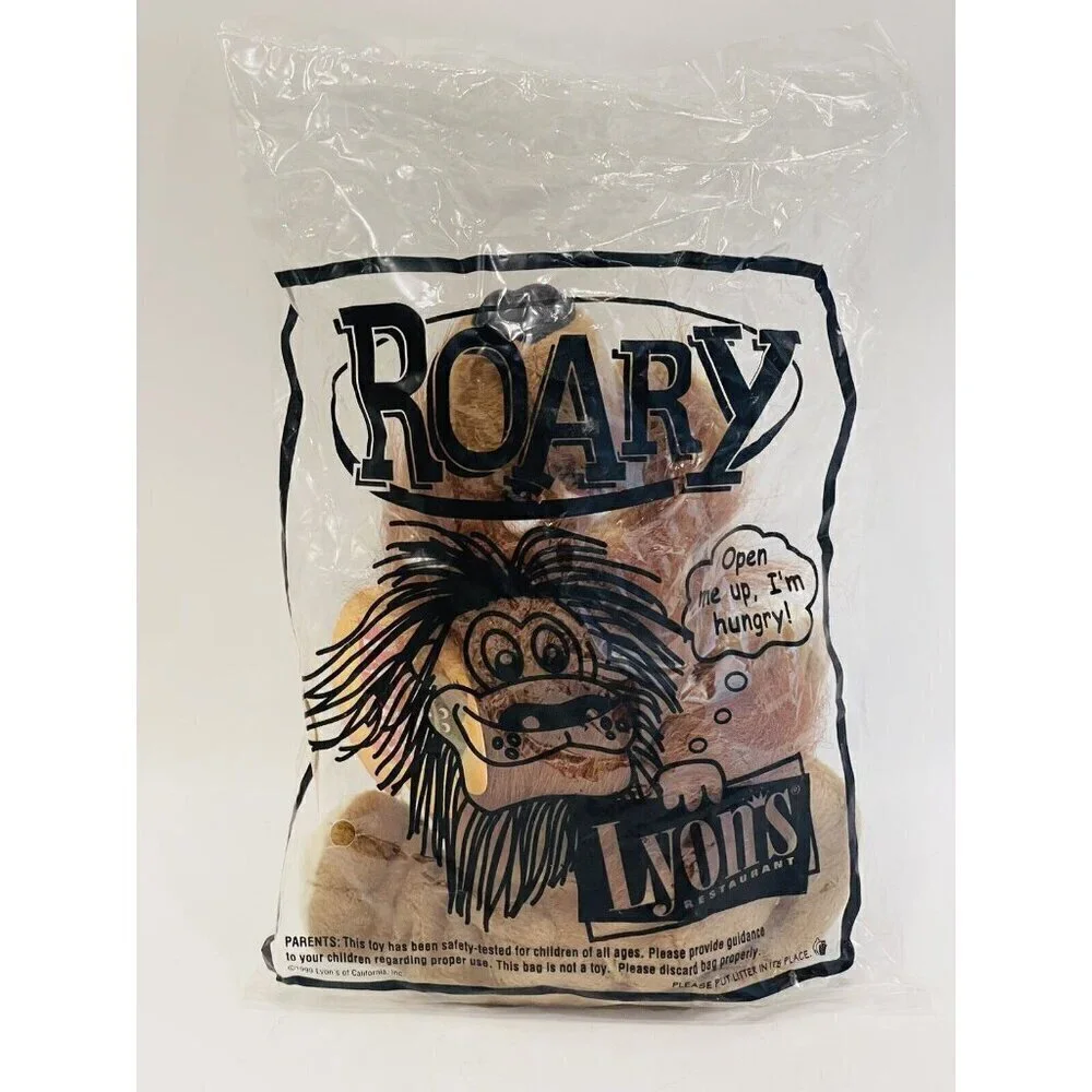 Lyon’s Restaurant Plush Lion 7” Roary Mascot Vintage 1999 Rare Memorabilia